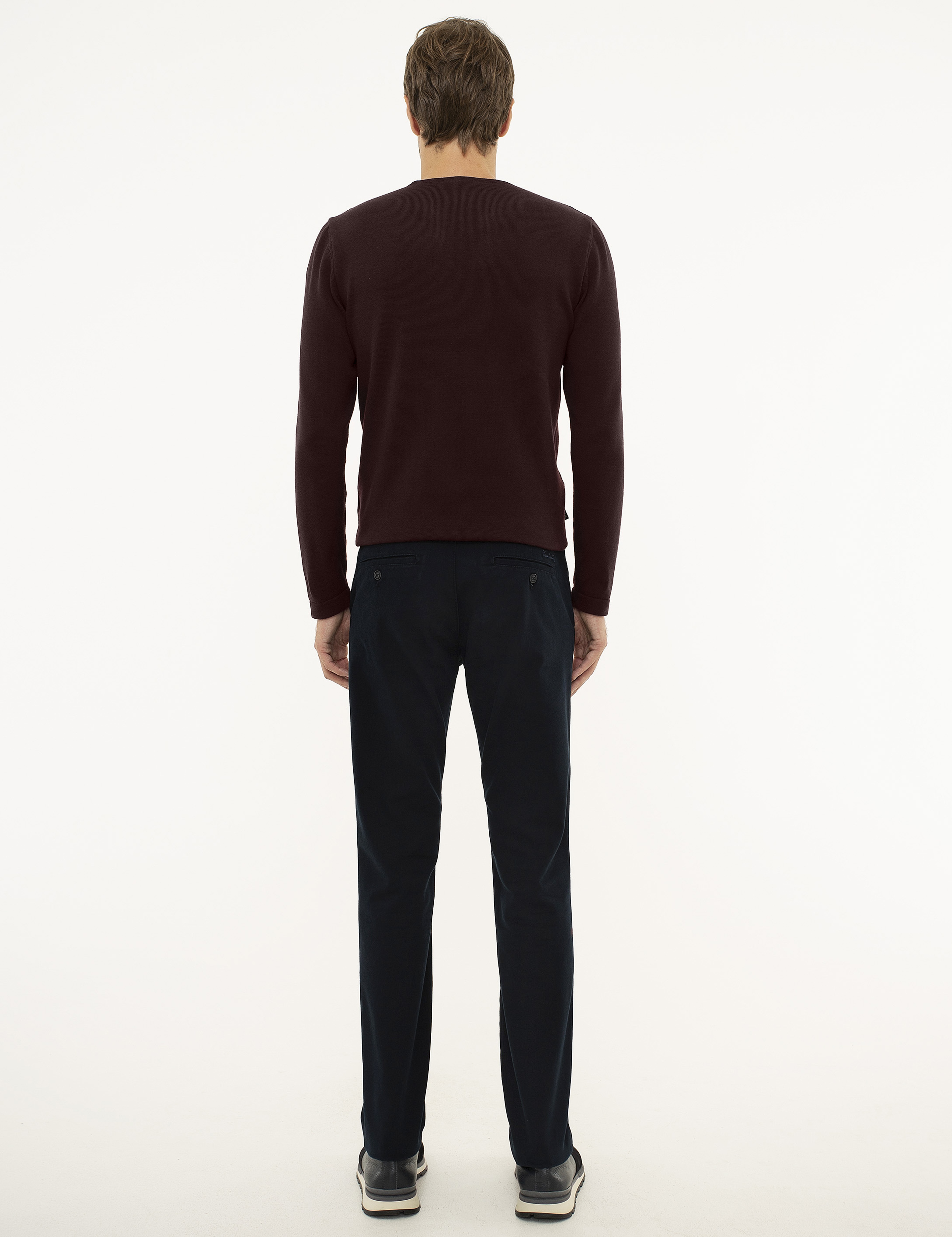 Lacivert Slim Fit Kanvas Pantolon