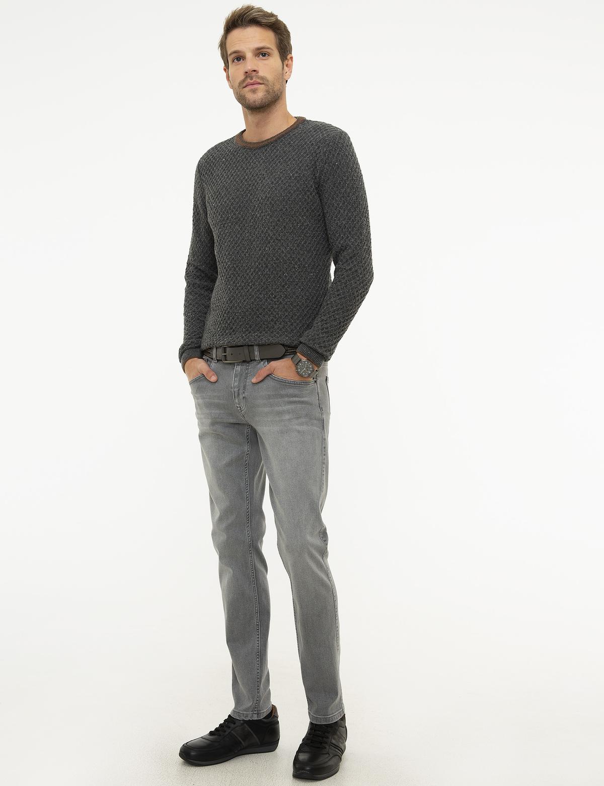 Gri Slim Fit Denim Pantolon - 50211312034