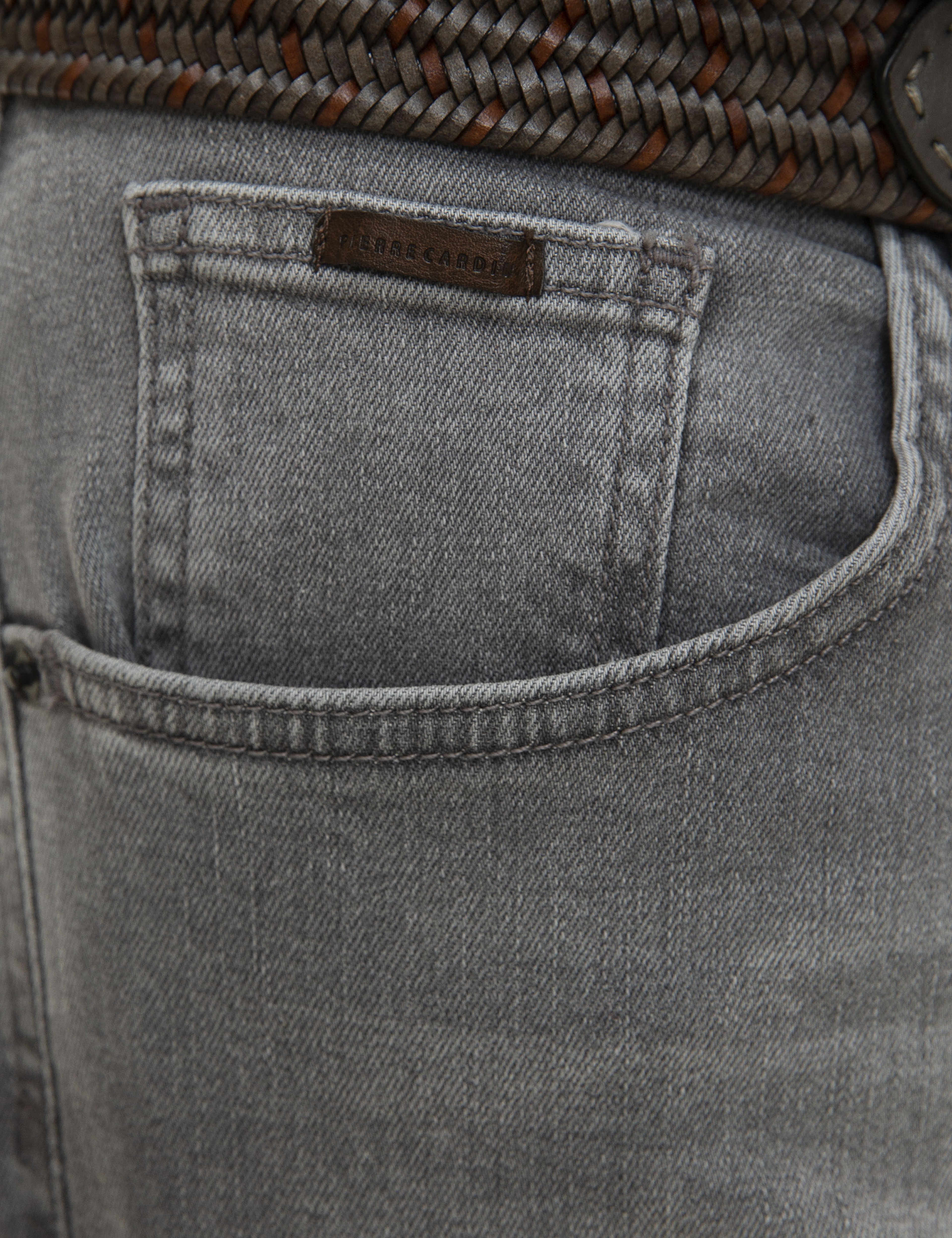 Gri Slim Fit Denim Pantolon - Image 4