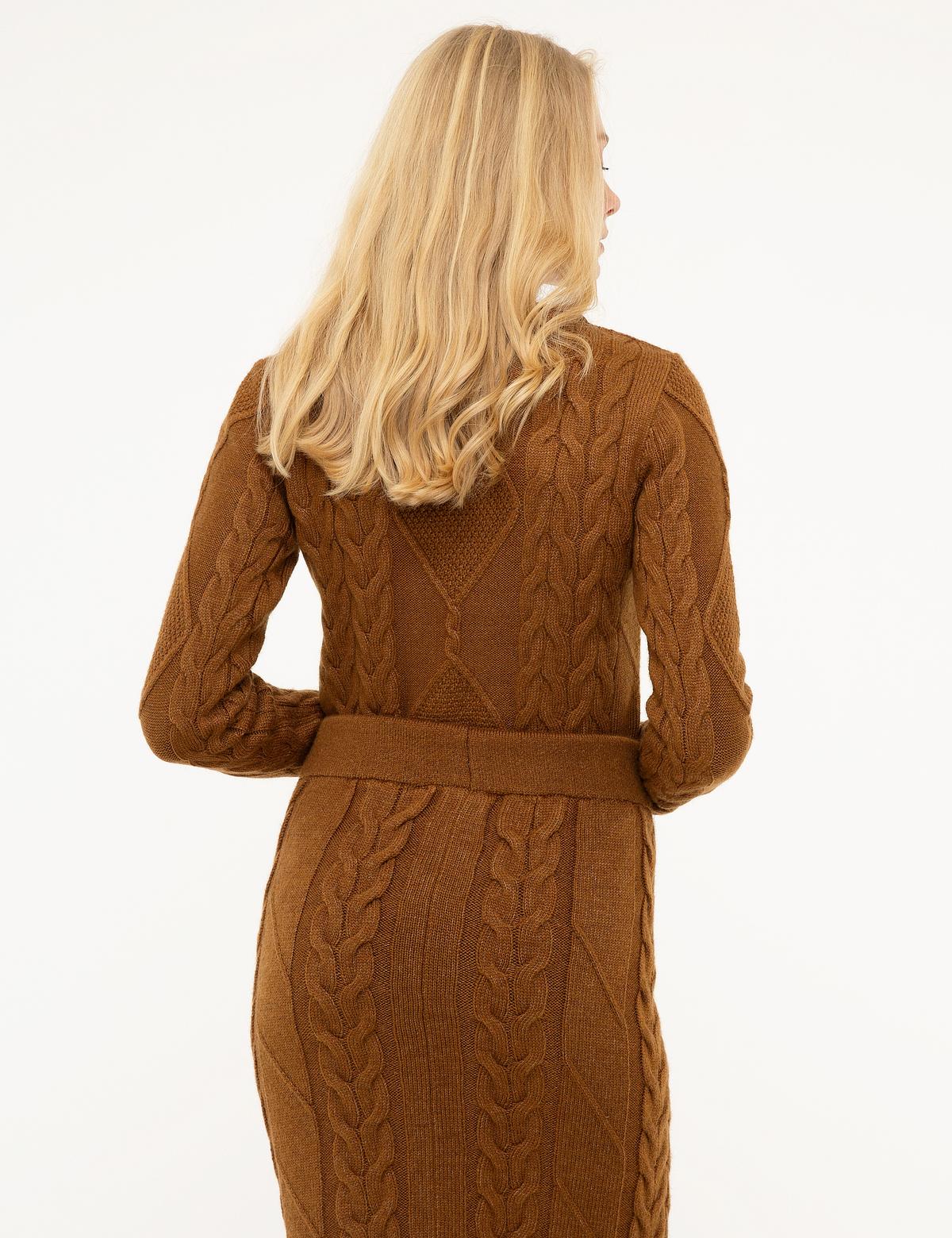 Kahverengi Triko Kazak - 50213489036