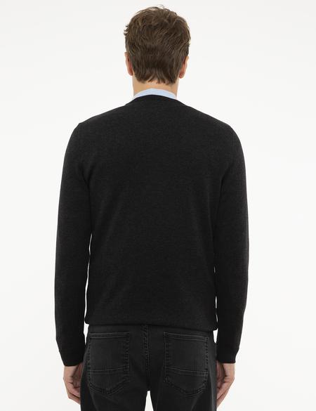 Antrasit Melanj Slim Fit Triko Kazak - 50209919034