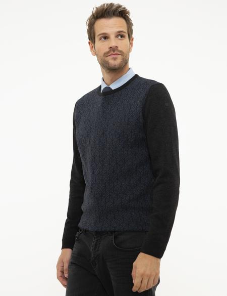 Antrasit Melanj Slim Fit Triko Kazak - 50209919034