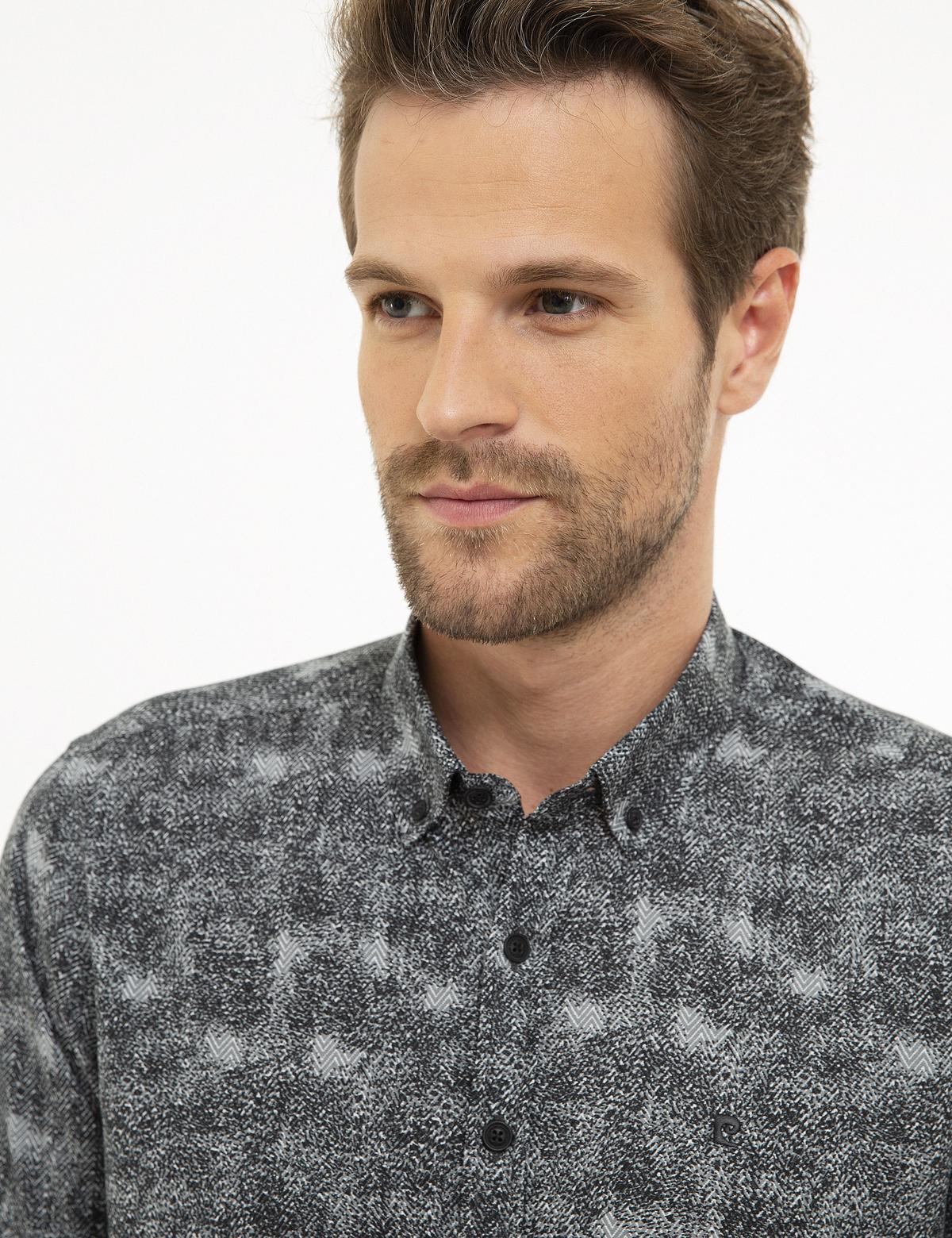 Siyah Slim Fit Uzun Kollu Gömlek - 50209563001