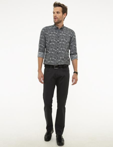 Siyah Slim Fit Uzun Kollu Gömlek - 50209563001