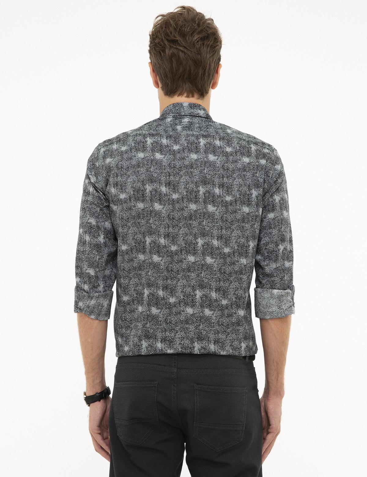 Siyah Slim Fit Uzun Kollu Gömlek - 50209563001