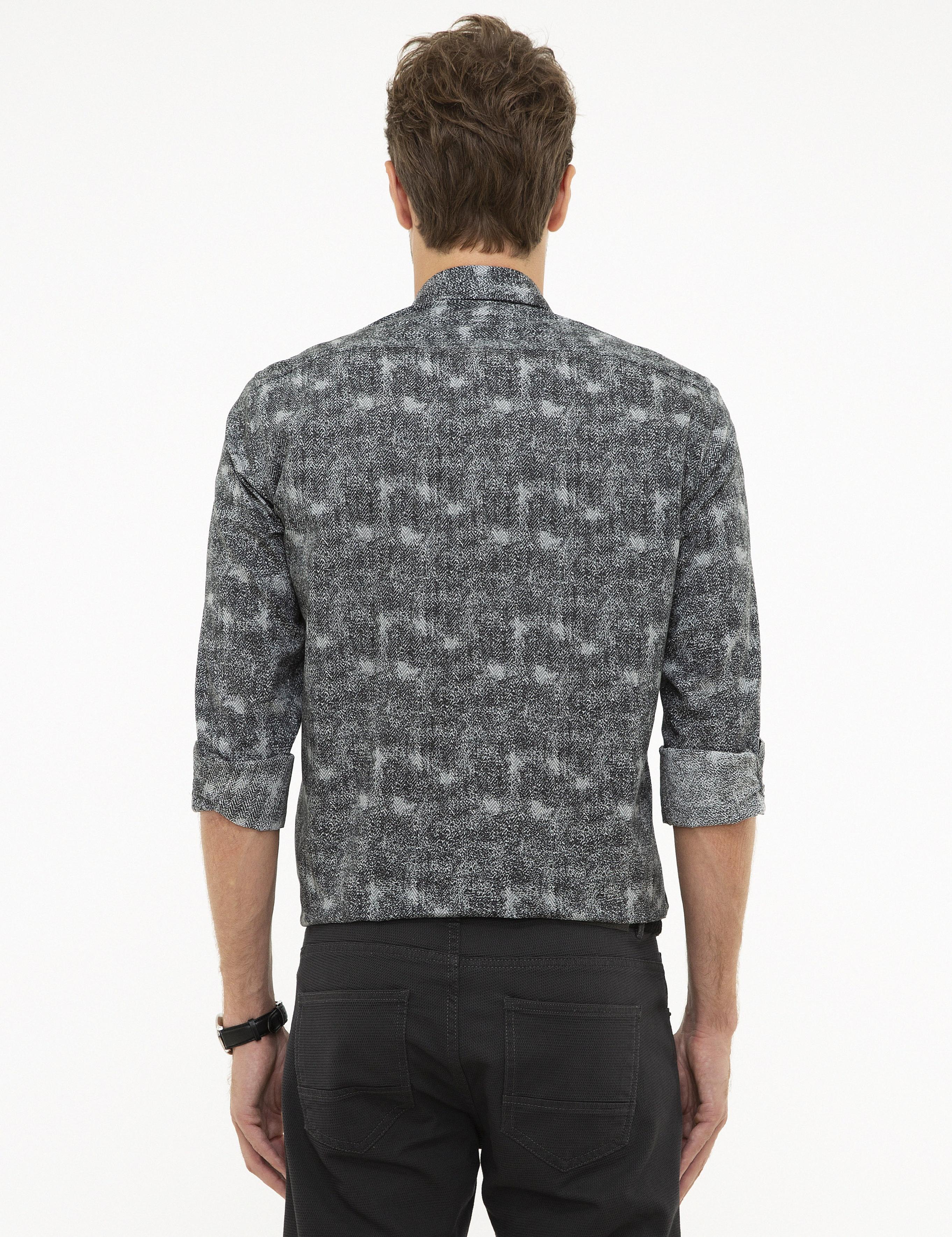 Siyah Slim Fit Uzun Kollu Gömlek