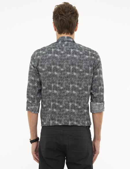 Siyah Slim Fit Uzun Kollu Gömlek - 50209563001