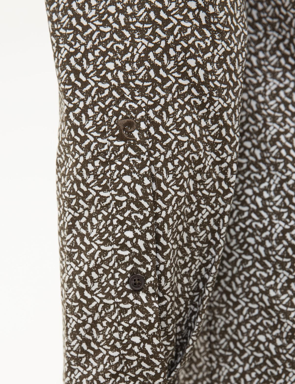 Kahverengi Slim Fit Uzun Kollu Gömlek - 50209589017