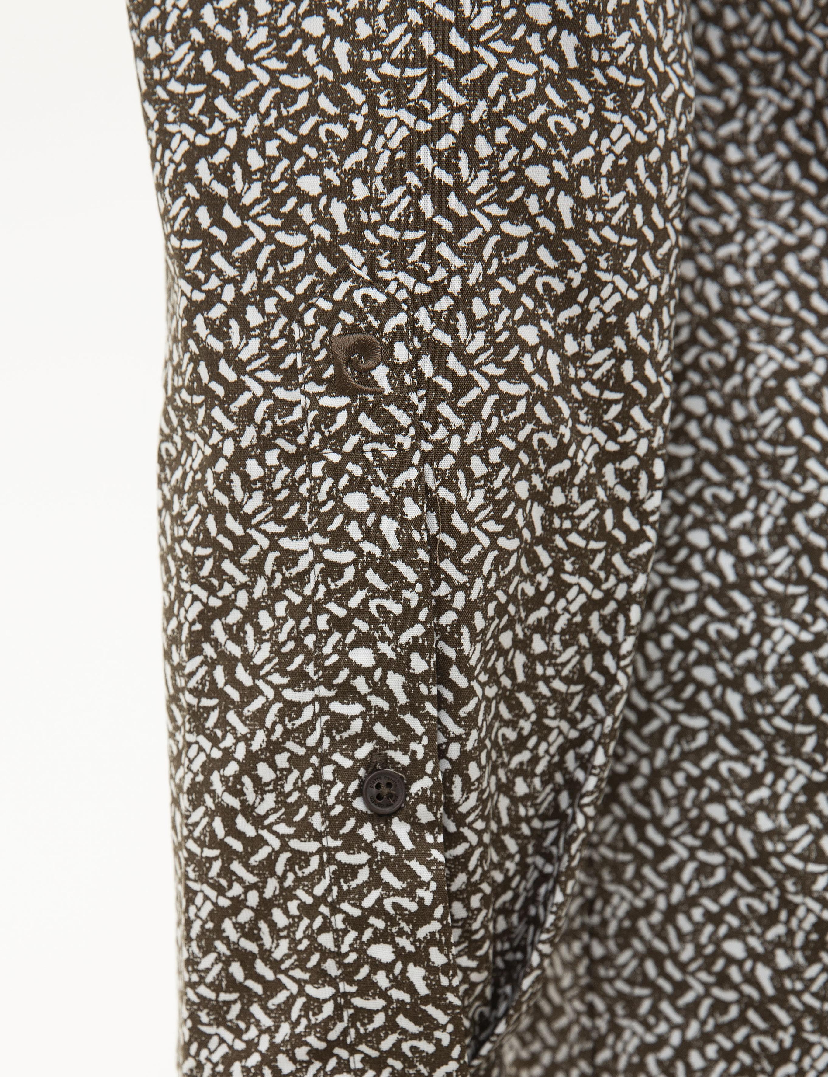 Kahverengi Slim Fit Uzun Kollu Gömlek