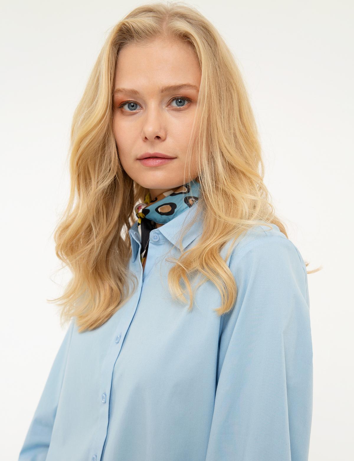 Açık Mavi Regular Fit Uzun Kollu Gömlek - 50209159005