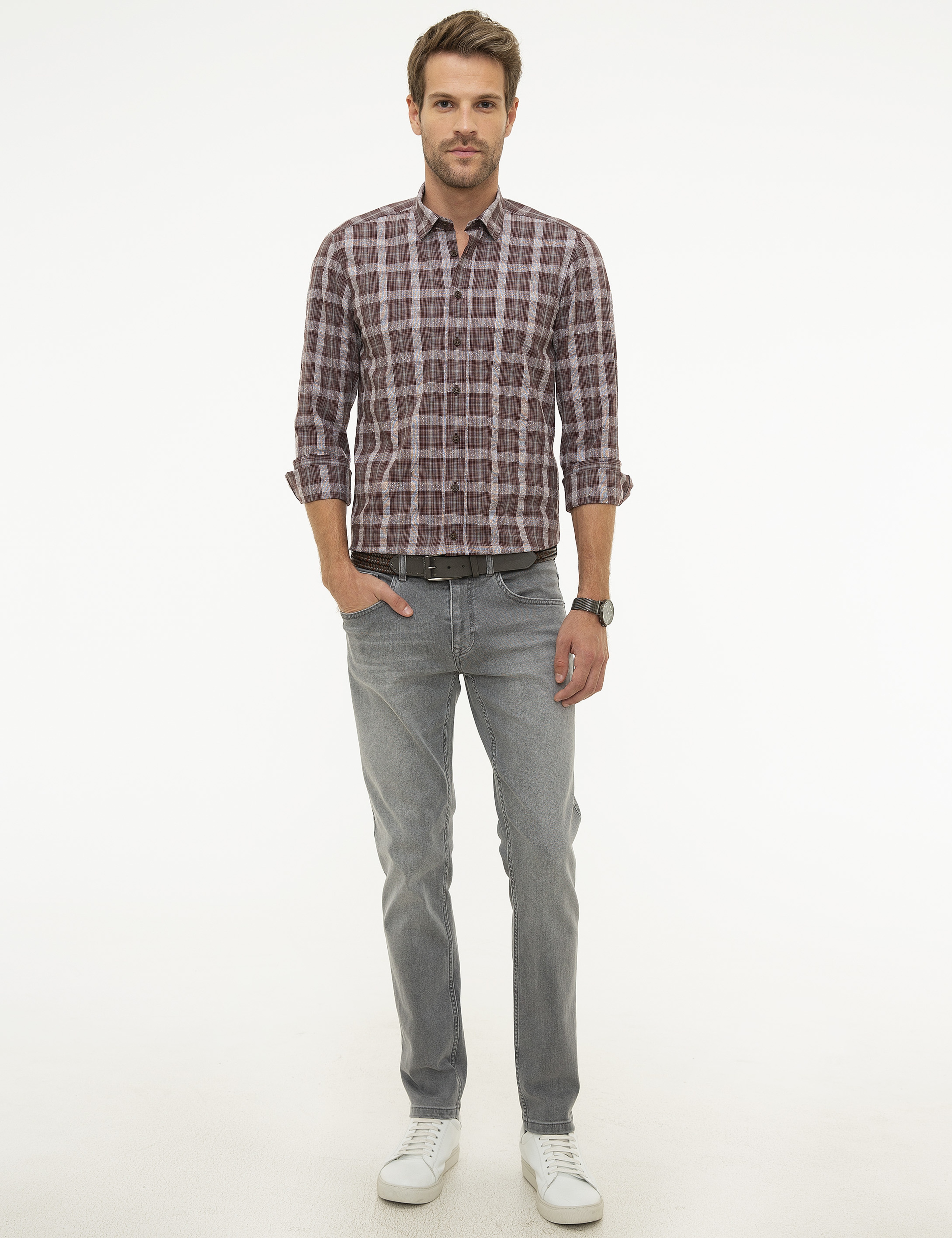Bordo Slim Fit Gömlek - Image 4