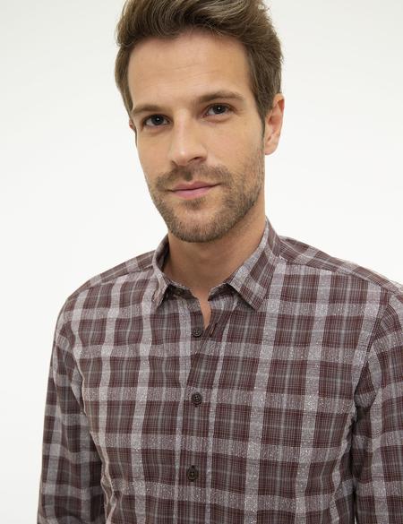 Bordo Slim Fit Gömlek - 50209299014