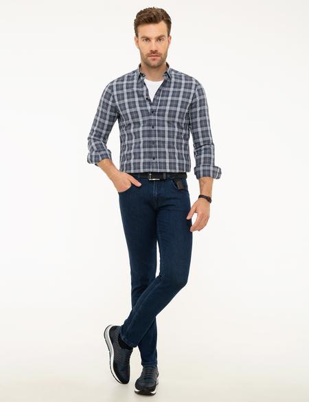 Lacivert Slim Fit Uzun Kollu Gömlek - 50209299005