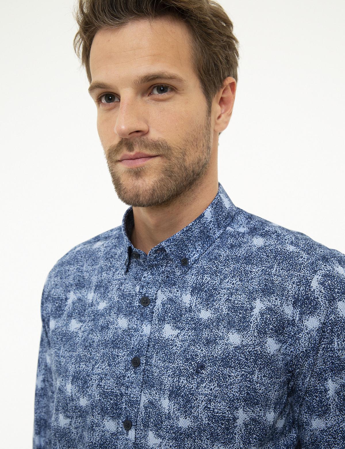 Lacivert Slim Fit Uzun Kollu Gömlek - 50209563010