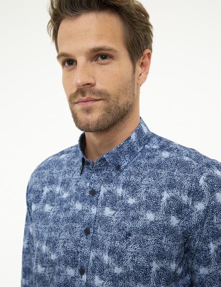 Lacivert Slim Fit Uzun Kollu Gömlek - 50209563010