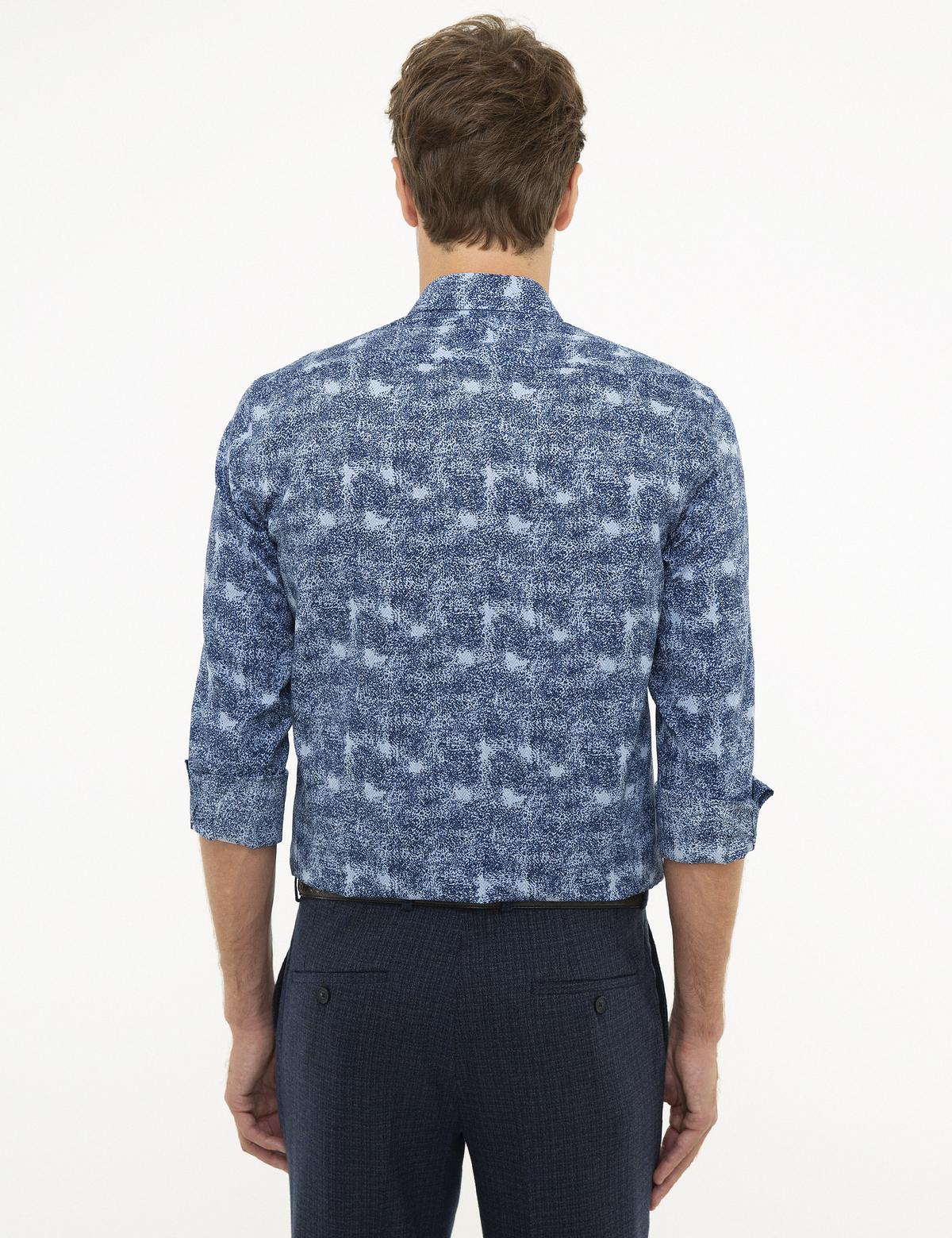 Lacivert Slim Fit Uzun Kollu Gömlek - 50209563010