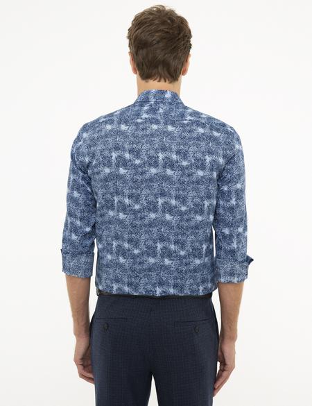 Lacivert Slim Fit Uzun Kollu Gömlek - 50209563010