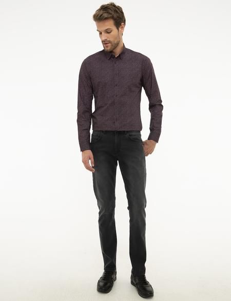 Bordo Slim Fit Uzun Kollu Gömlek - 50209608001
