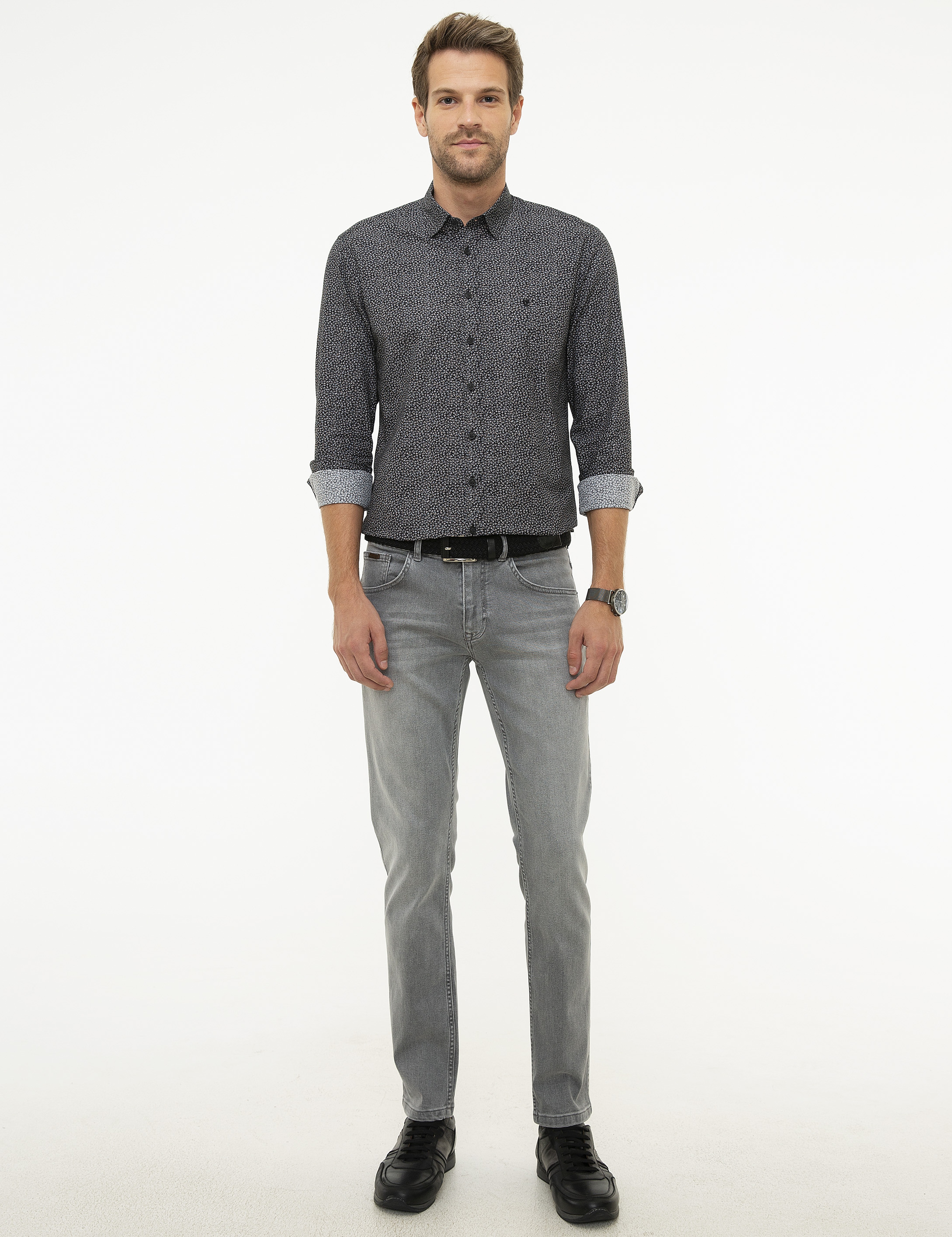 Siyah Slim Fit Gömlek - Image 4