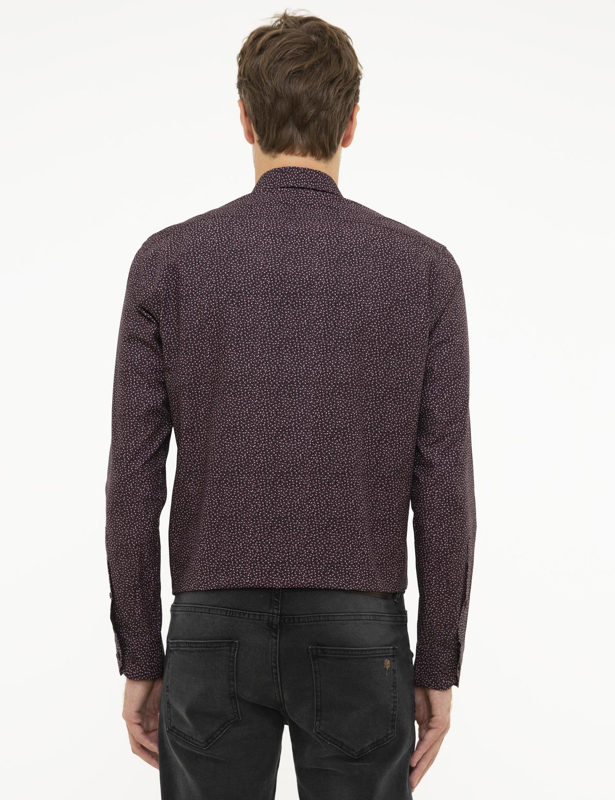 Bordo Slim Fit Uzun Kollu Gömlek - 50209608001