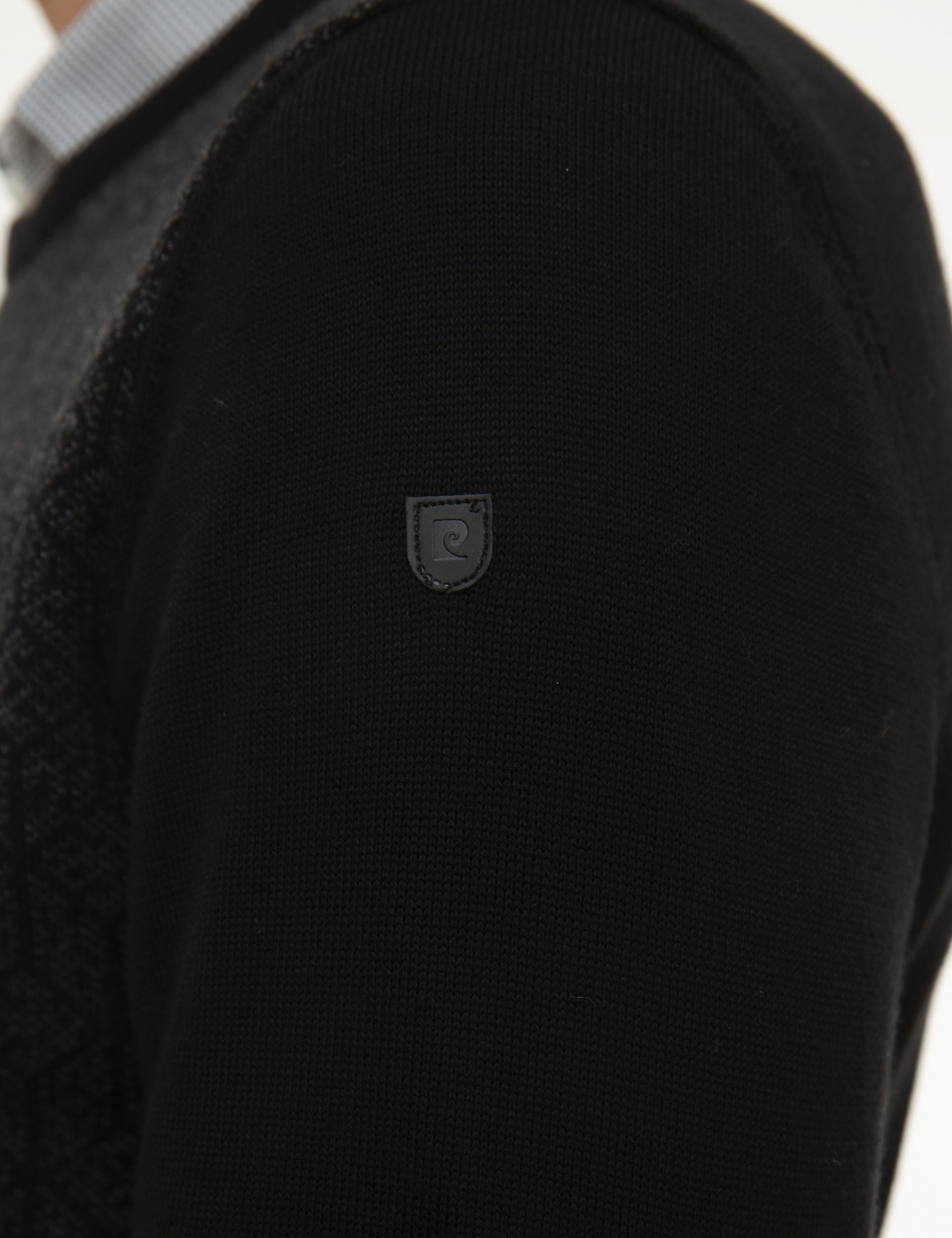 Siyah Slim Fit Bisiklet Yaka Triko Kazak - Image 6