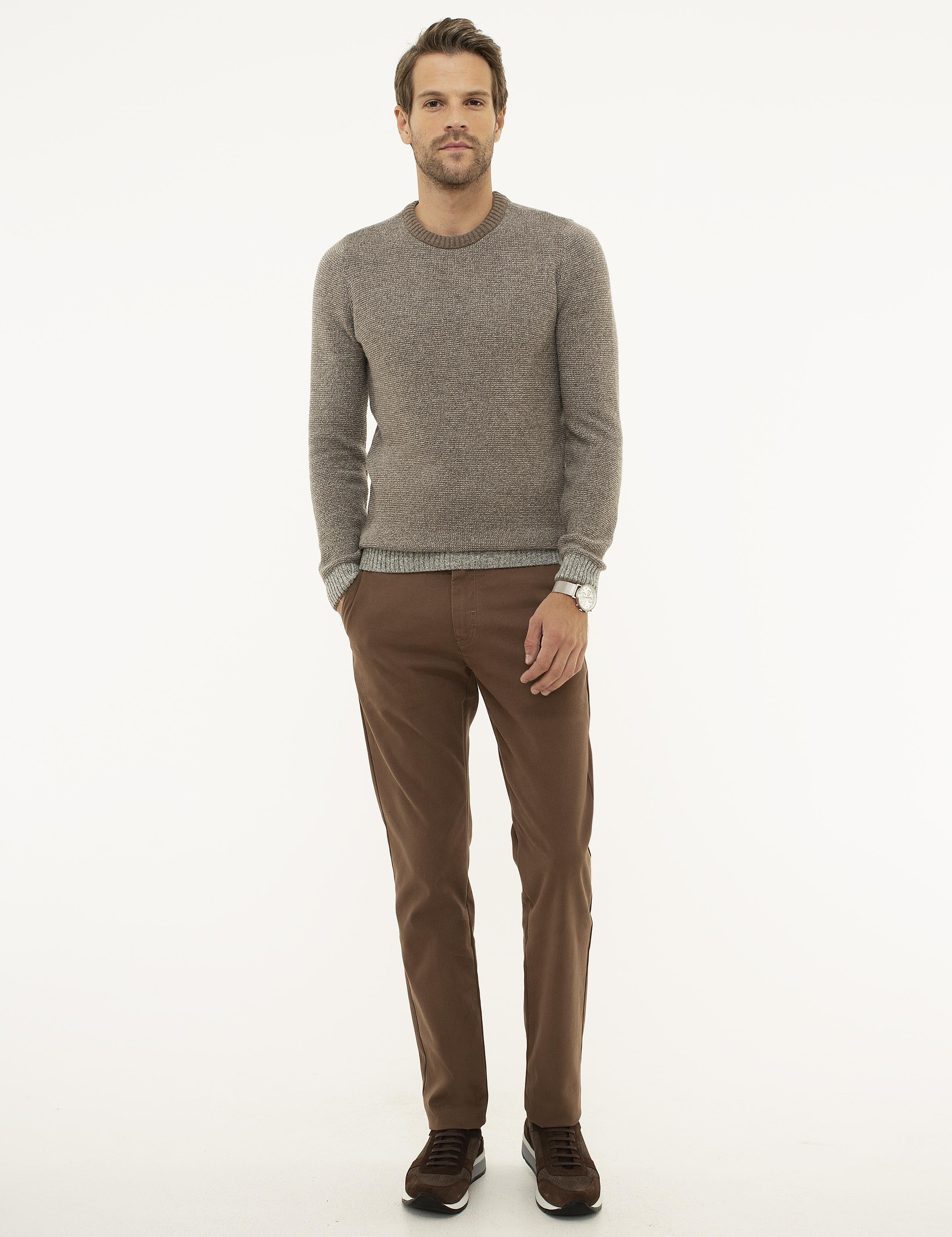 Camel Slim Fit Kanvas Pantolon