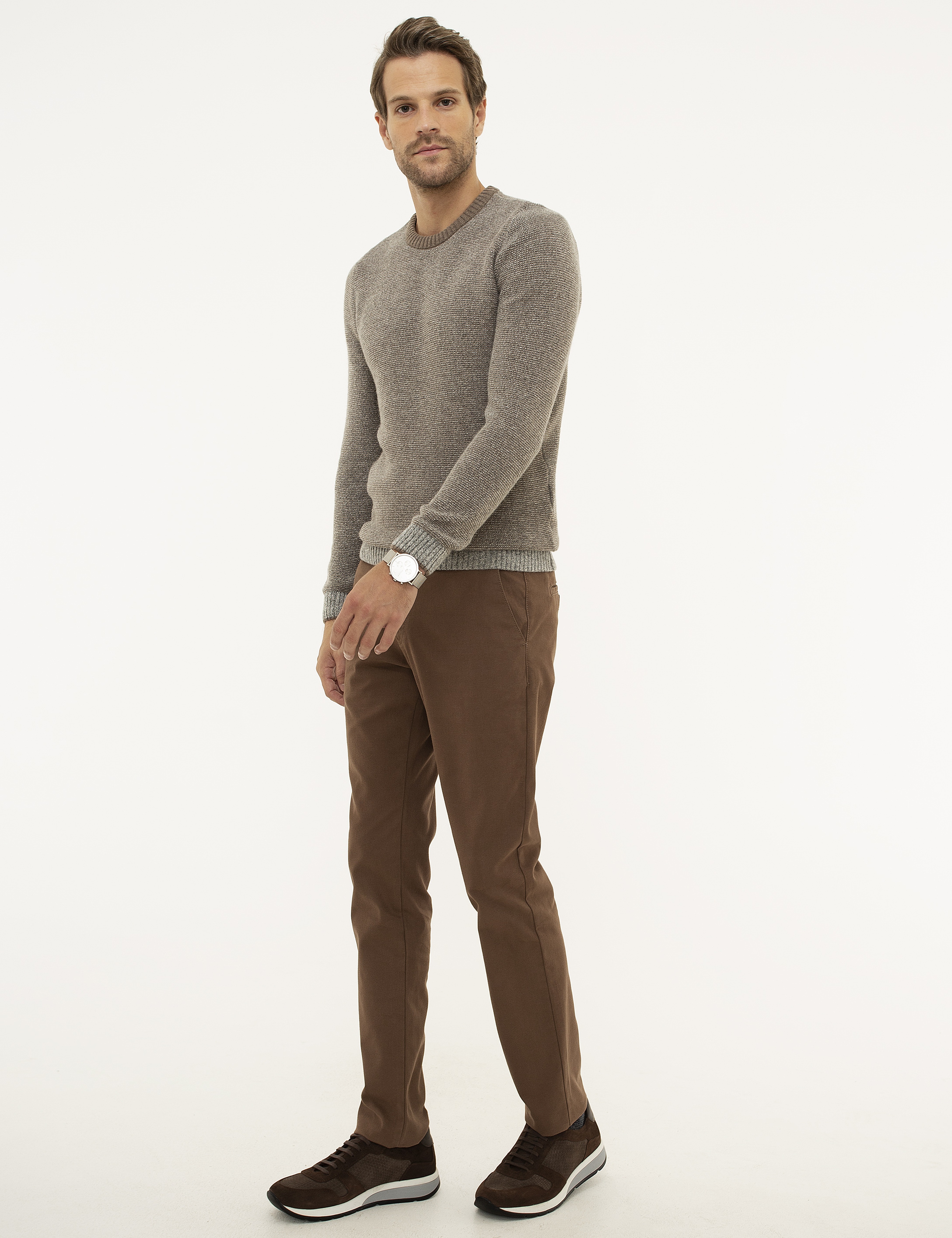 Camel Slim Fit Kanvas Pantolon