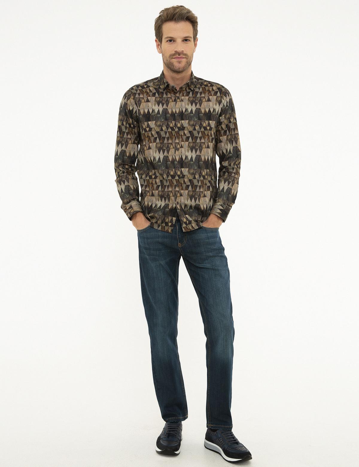 Kahverengi Slim Fit Gömlek - 50213185005