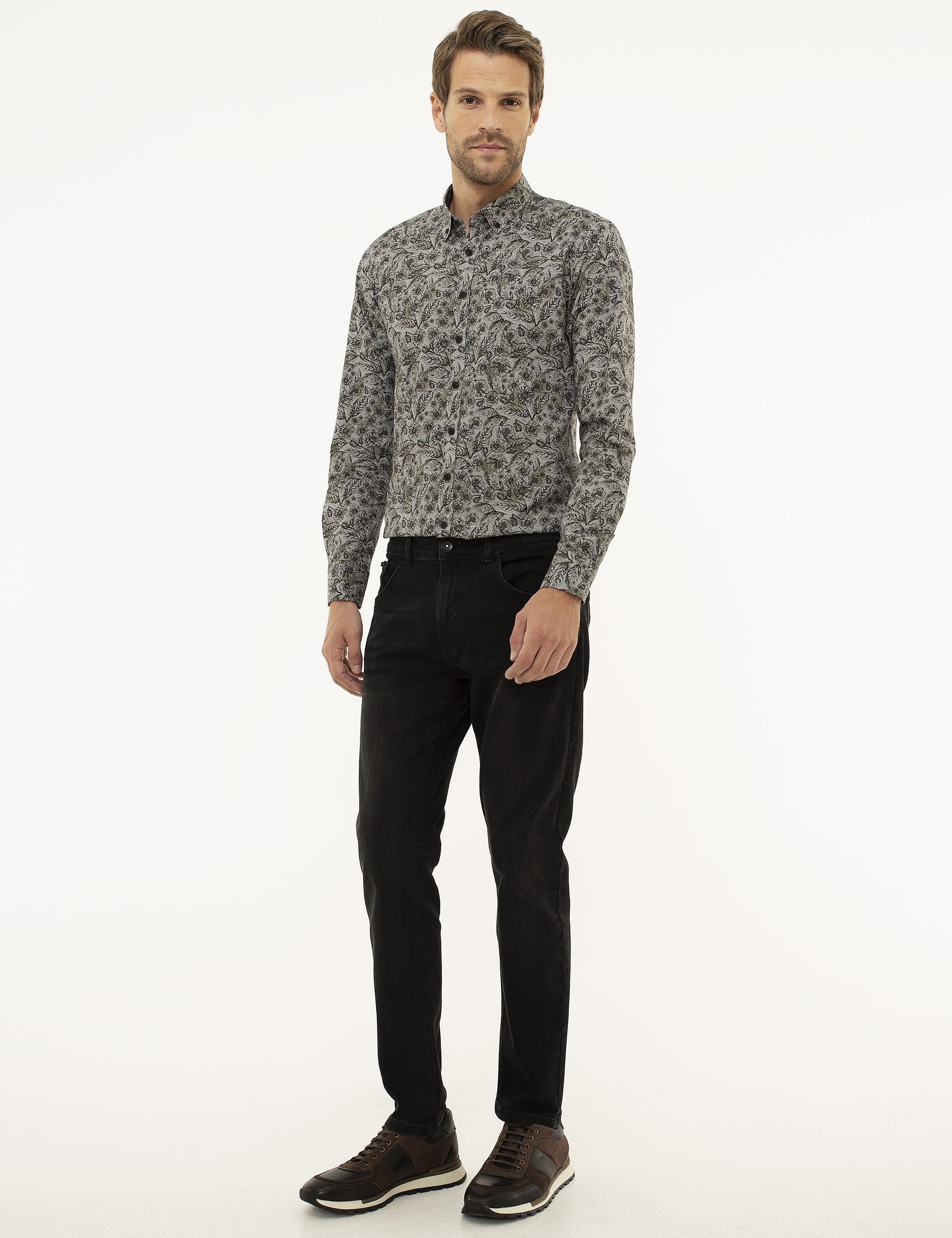 Antrasit Real Slim Fit Denim Pantolon