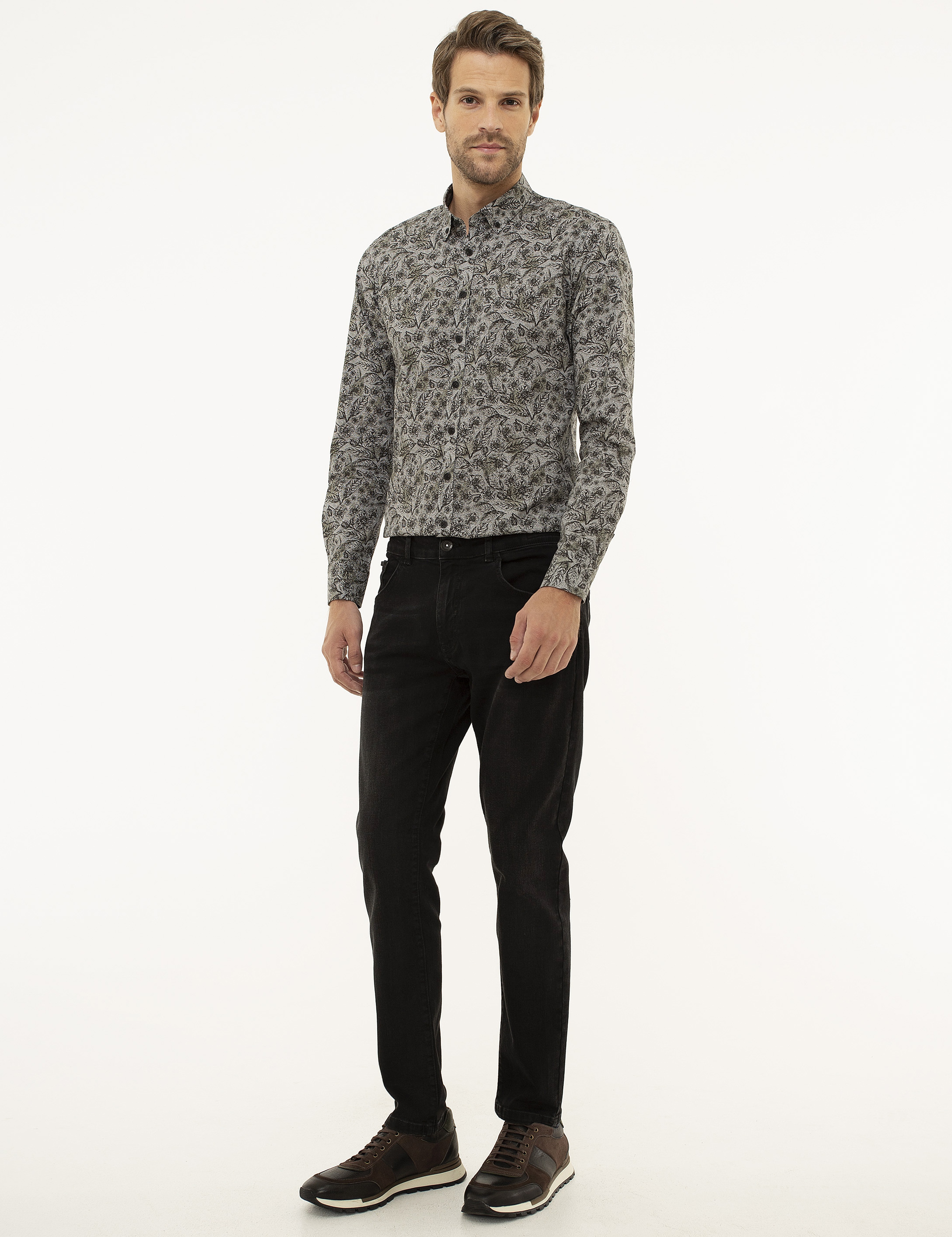 Antrasit Real Slim Fit Denim Pantolon - Image 2