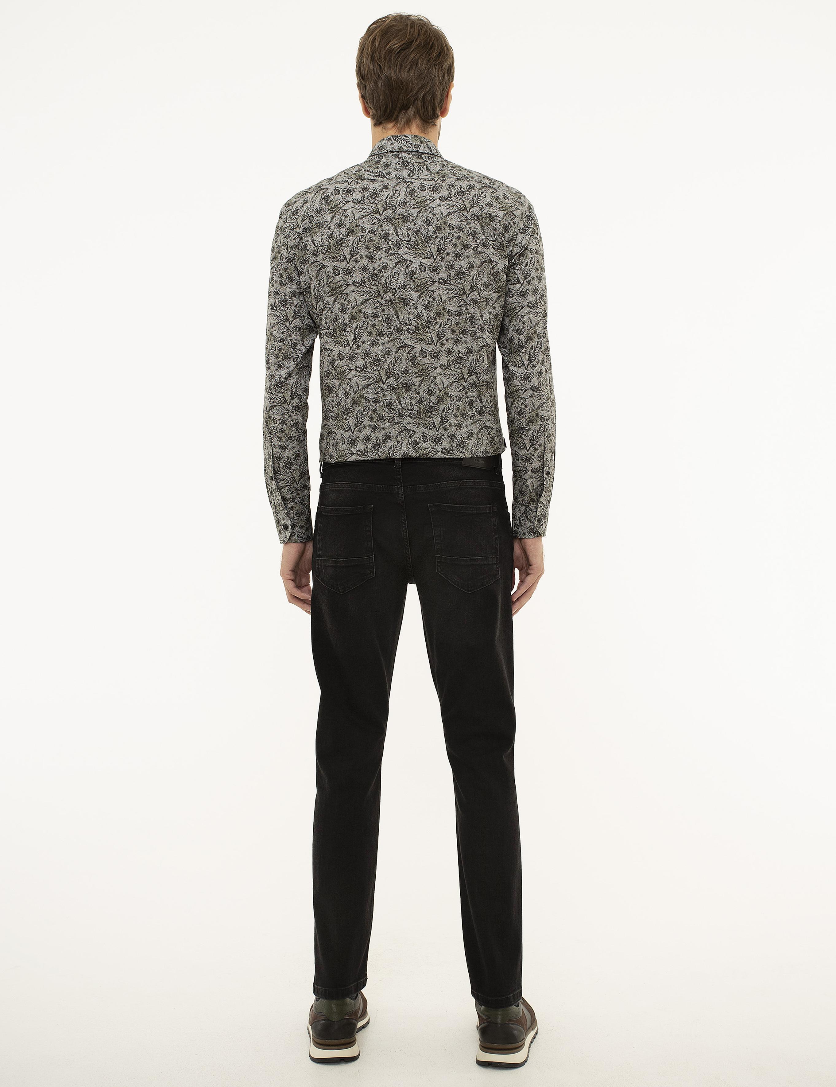 Antrasit Real Slim Fit Denim Pantolon