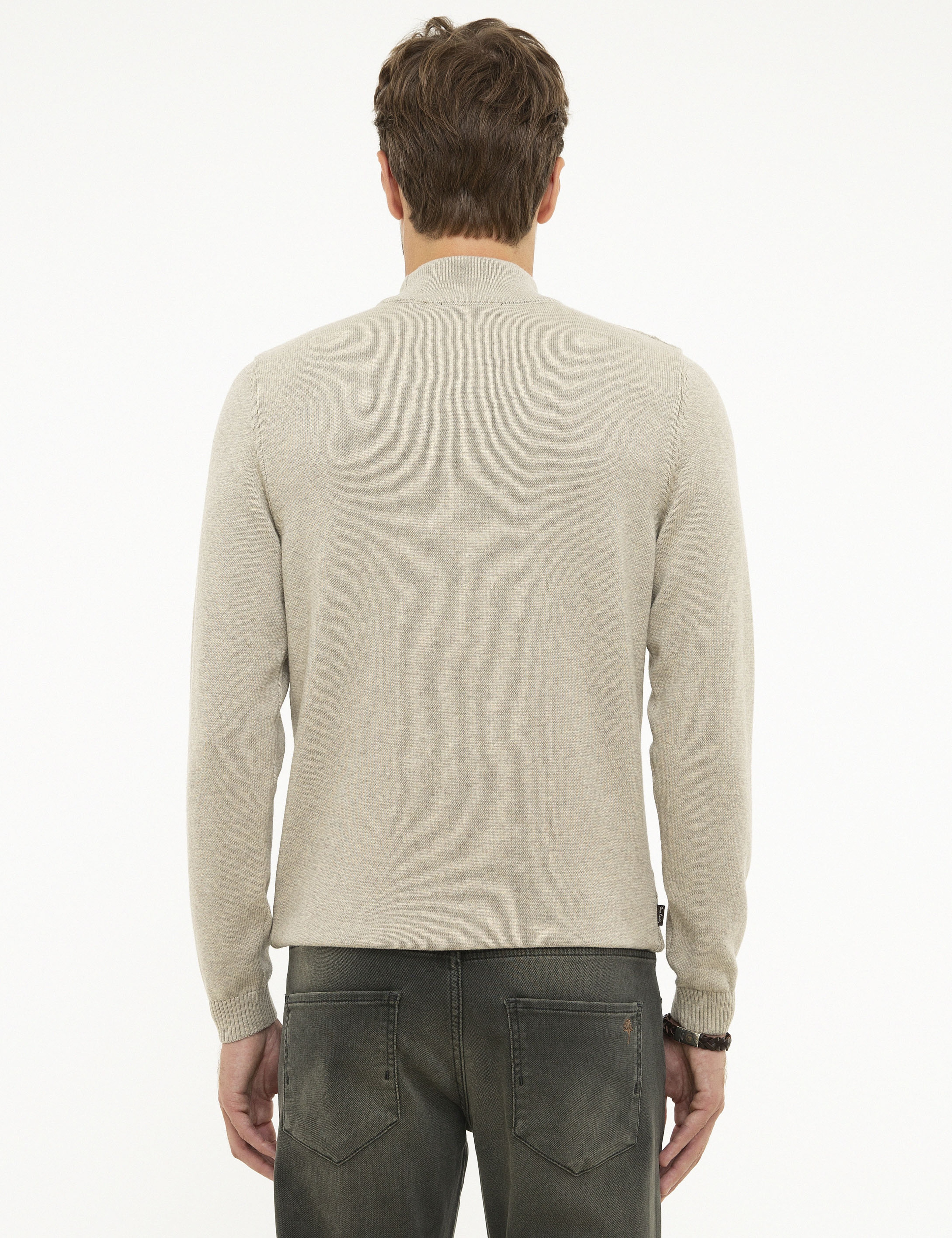 Kum Melanj Slim Fit Triko Kazak - Image 4