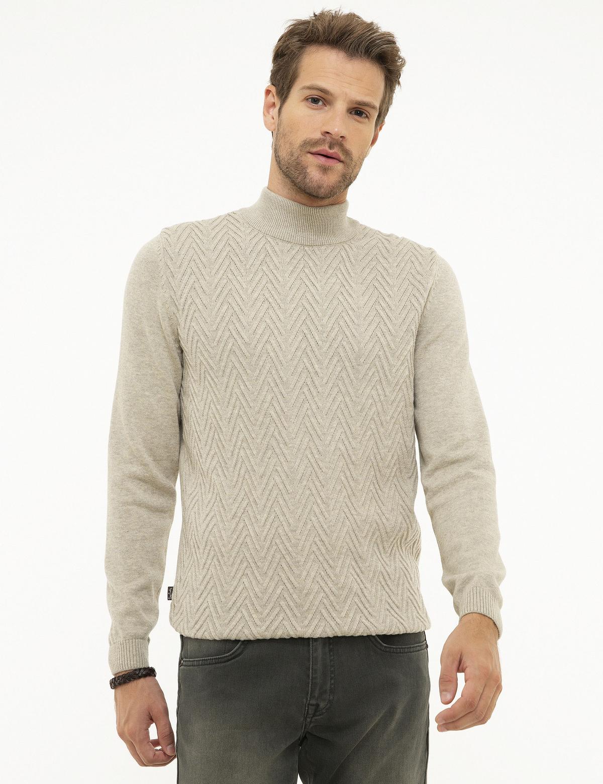 Kum Melanj Slim Fit Triko Kazak