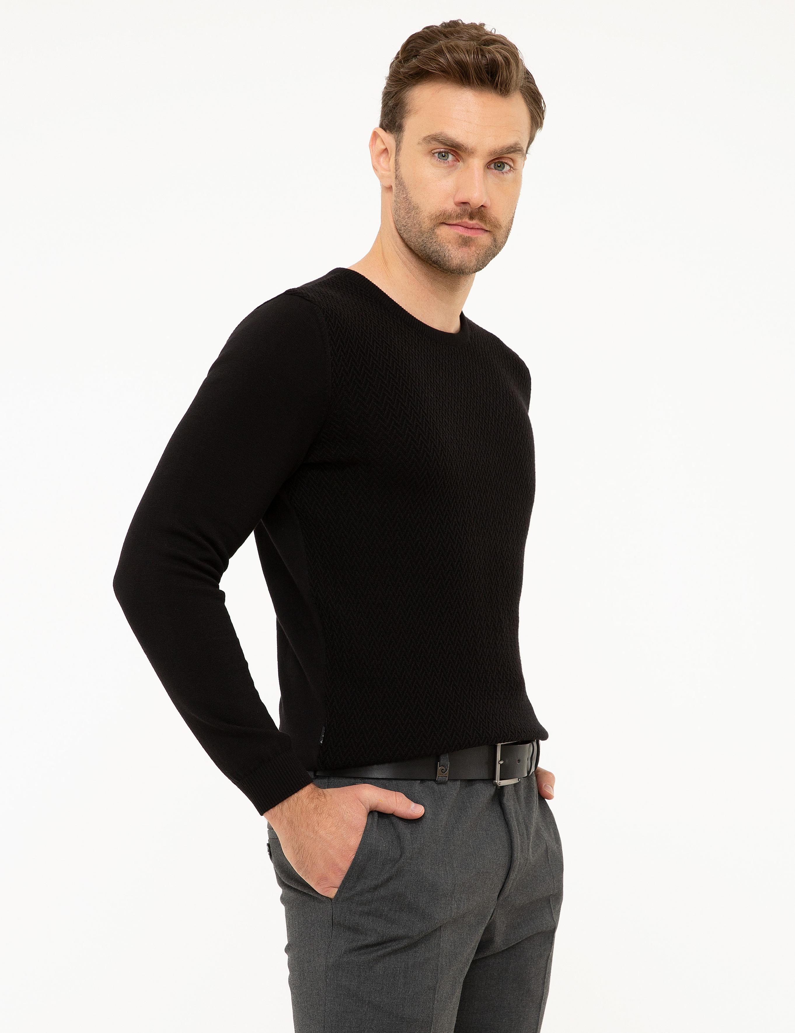 Siyah Slim Fit Kazak