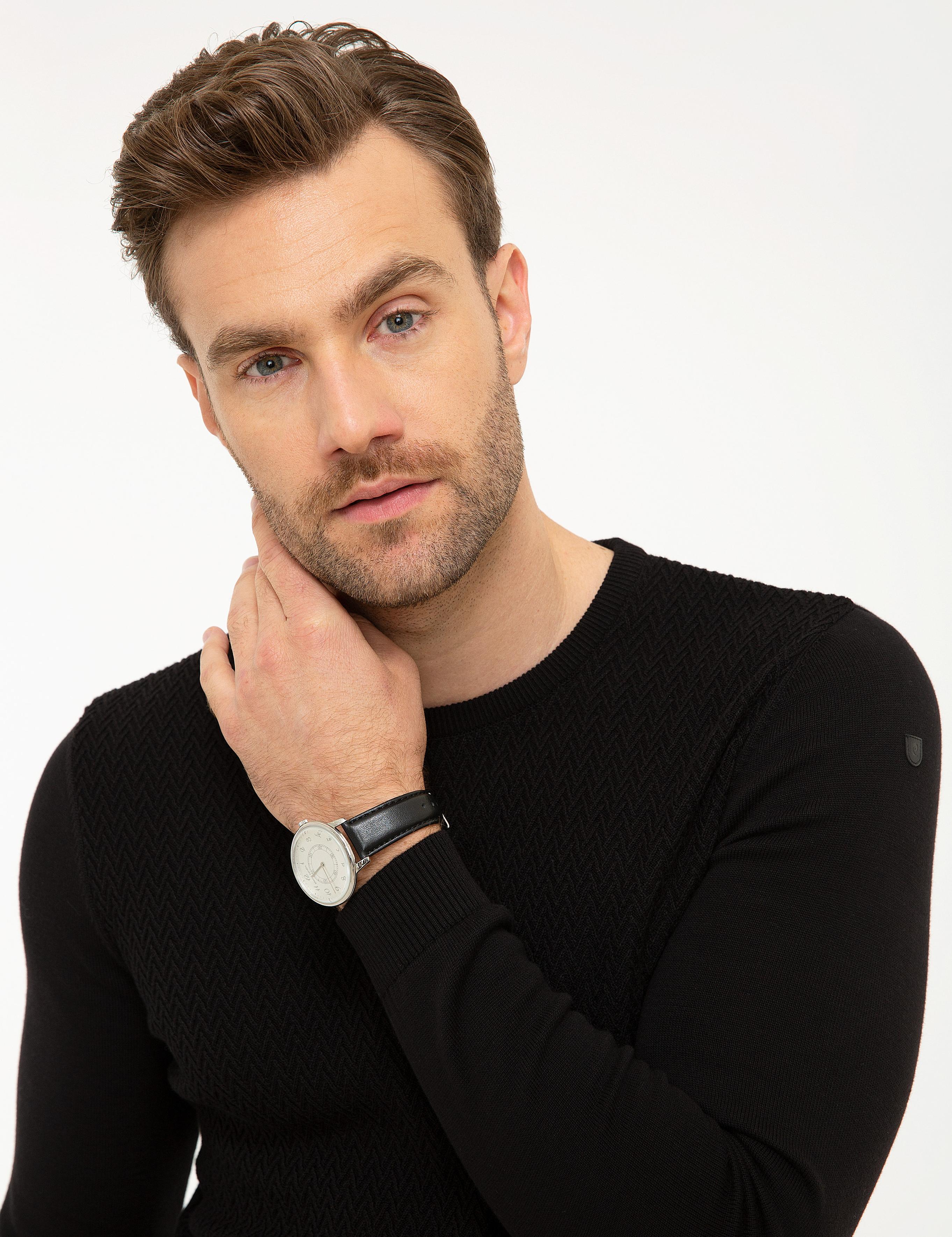 Siyah Slim Fit Kazak