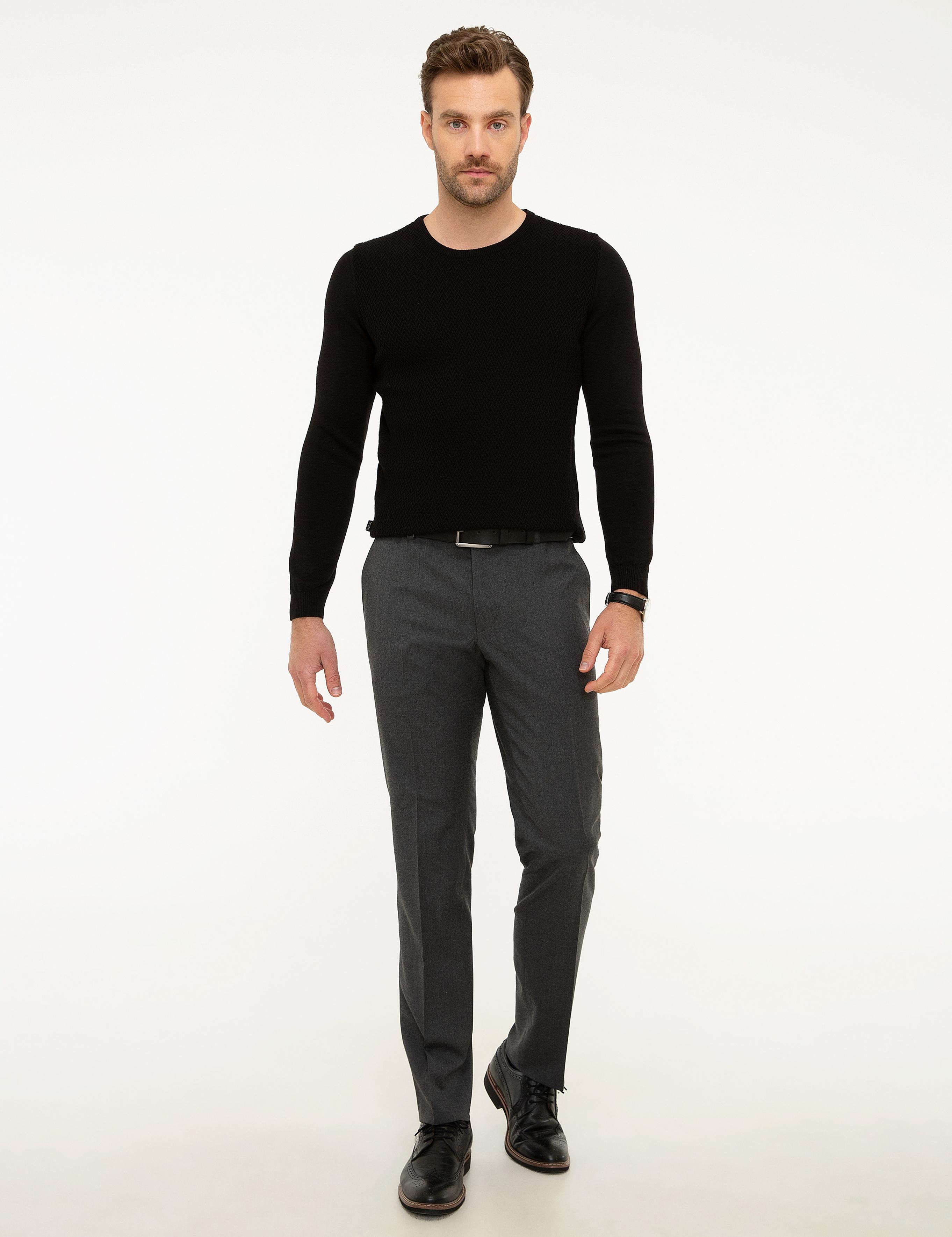 Siyah Slim Fit Kazak