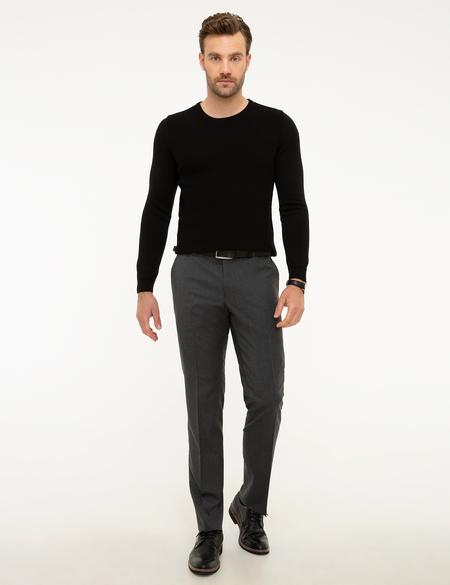 Siyah Slim Fit Kazak - 50209936013