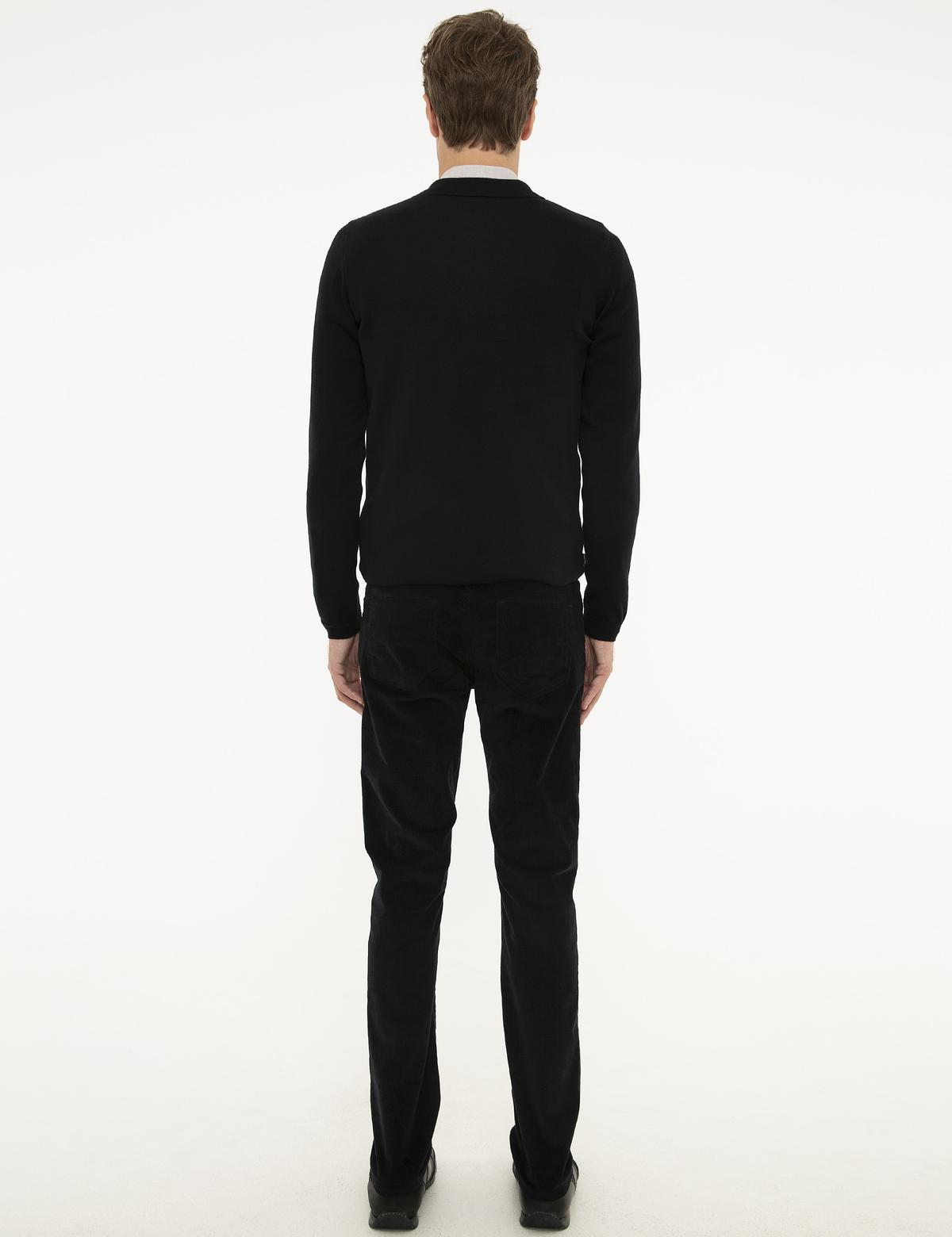 Siyah Slim Fit Kanvas Pantolon - 50210034116