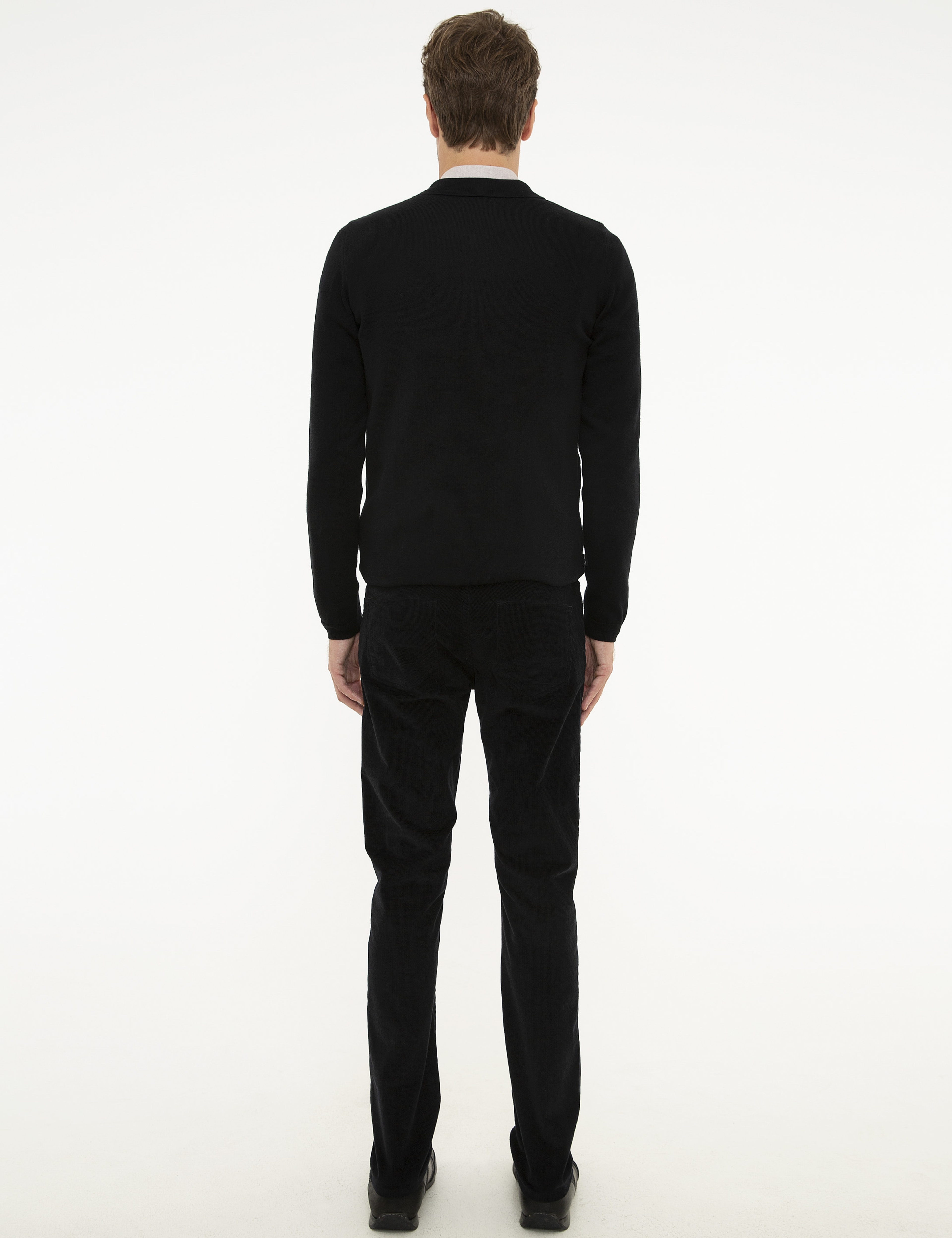 Siyah Slim Fit Kanvas Pantolon