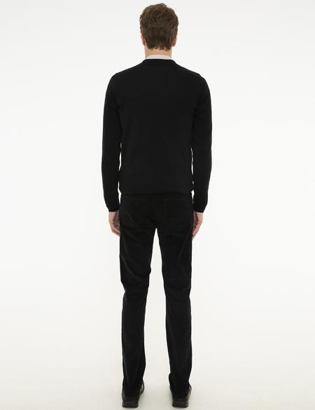 Siyah Slim Fit Kanvas Pantolon - 50210034116