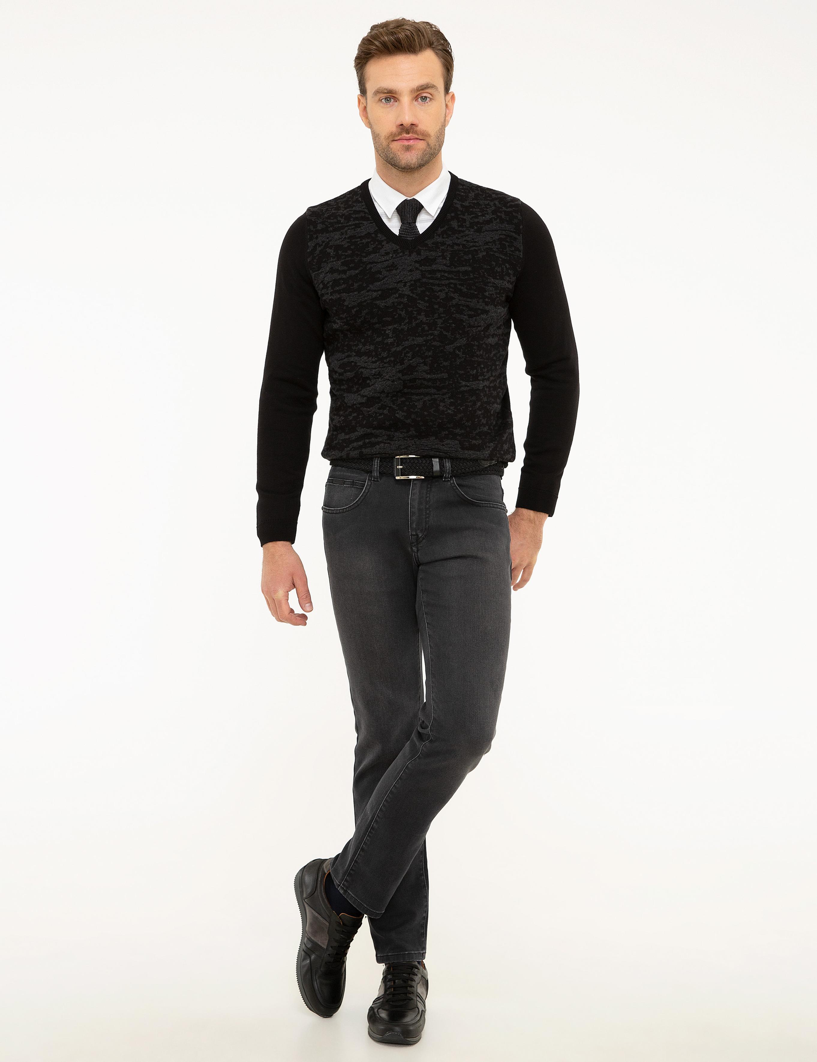 Siyah Slim Fit Kazak