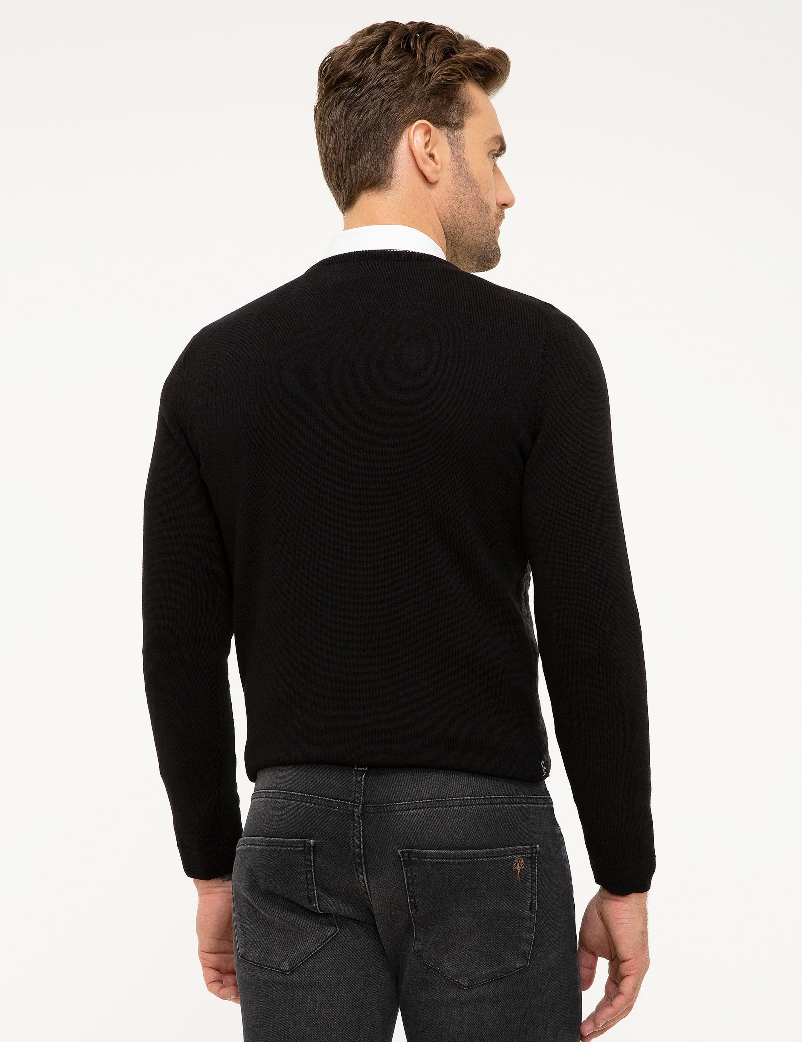 Siyah Slim Fit Kazak