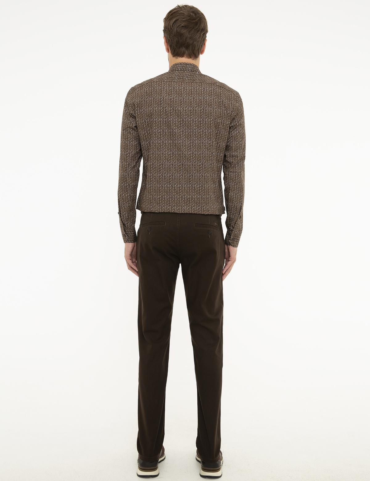 Kahverengi Slim Fit Kanvas Pantolon - 50209800129