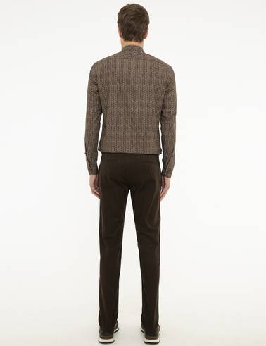 Kahverengi Slim Fit Kanvas Pantolon