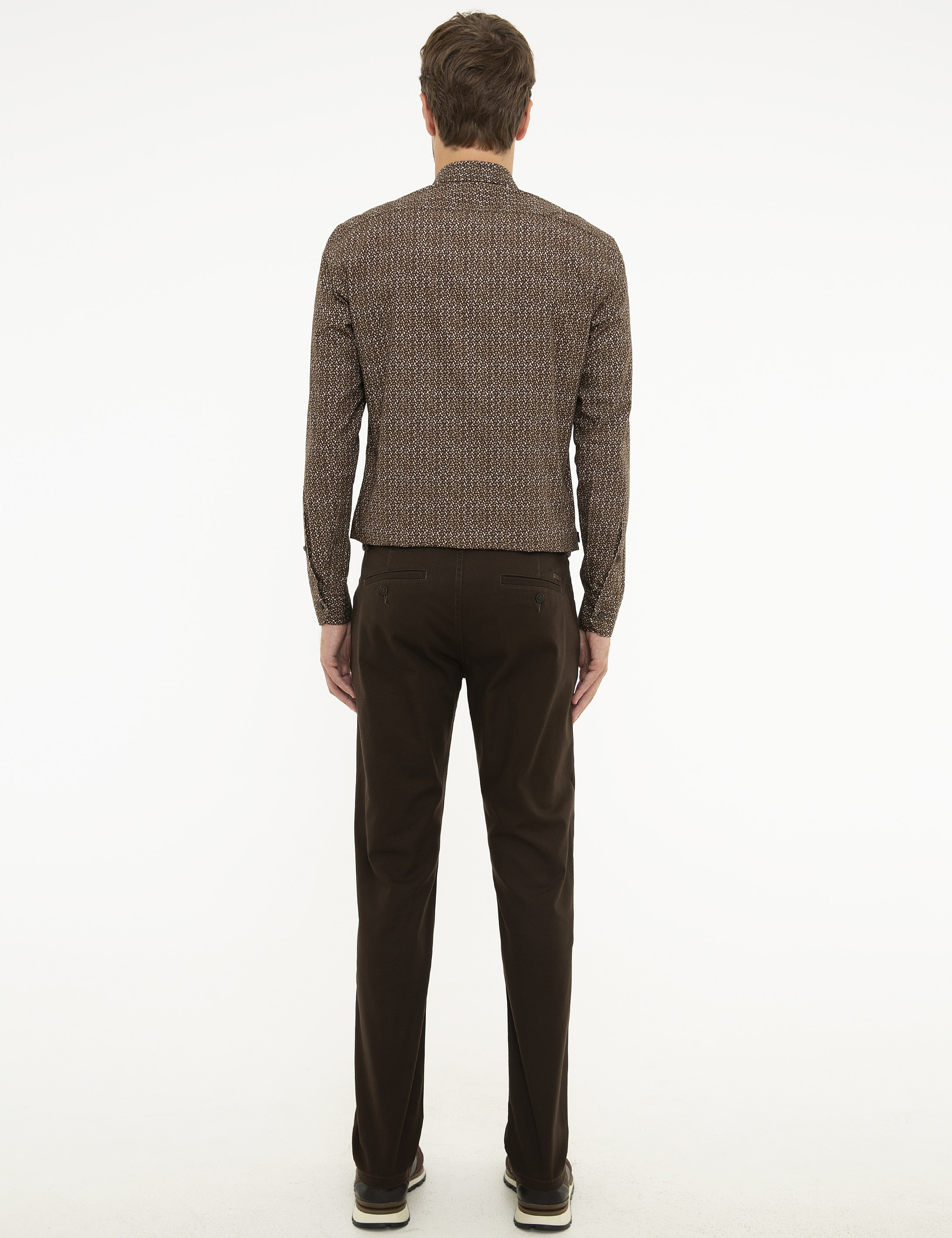 Kahverengi Slim Fit Kanvas Pantolon