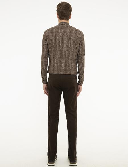 Kahverengi Slim Fit Kanvas Pantolon - 50209800129