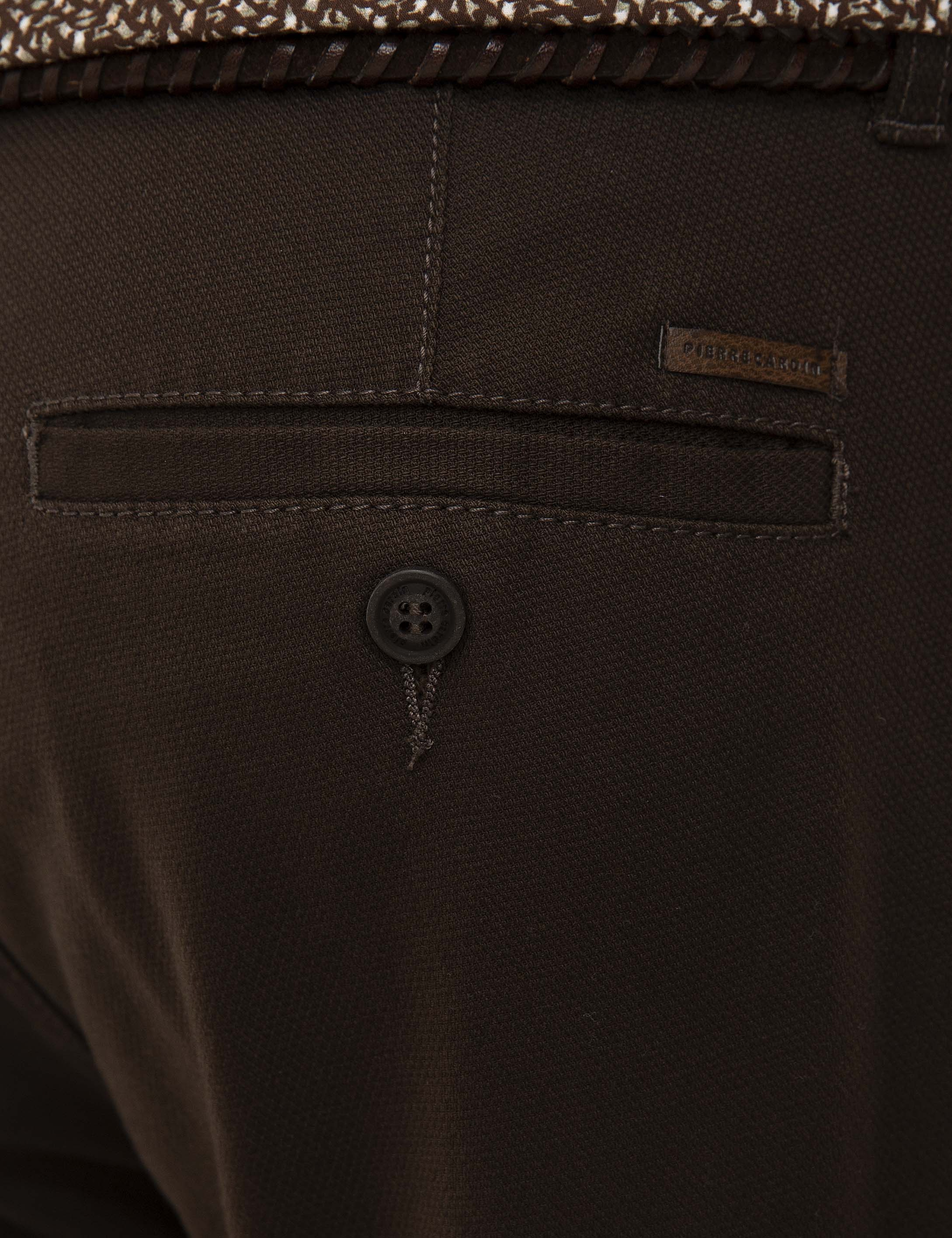 Kahverengi Slim Fit Kanvas Pantolon - Image 4