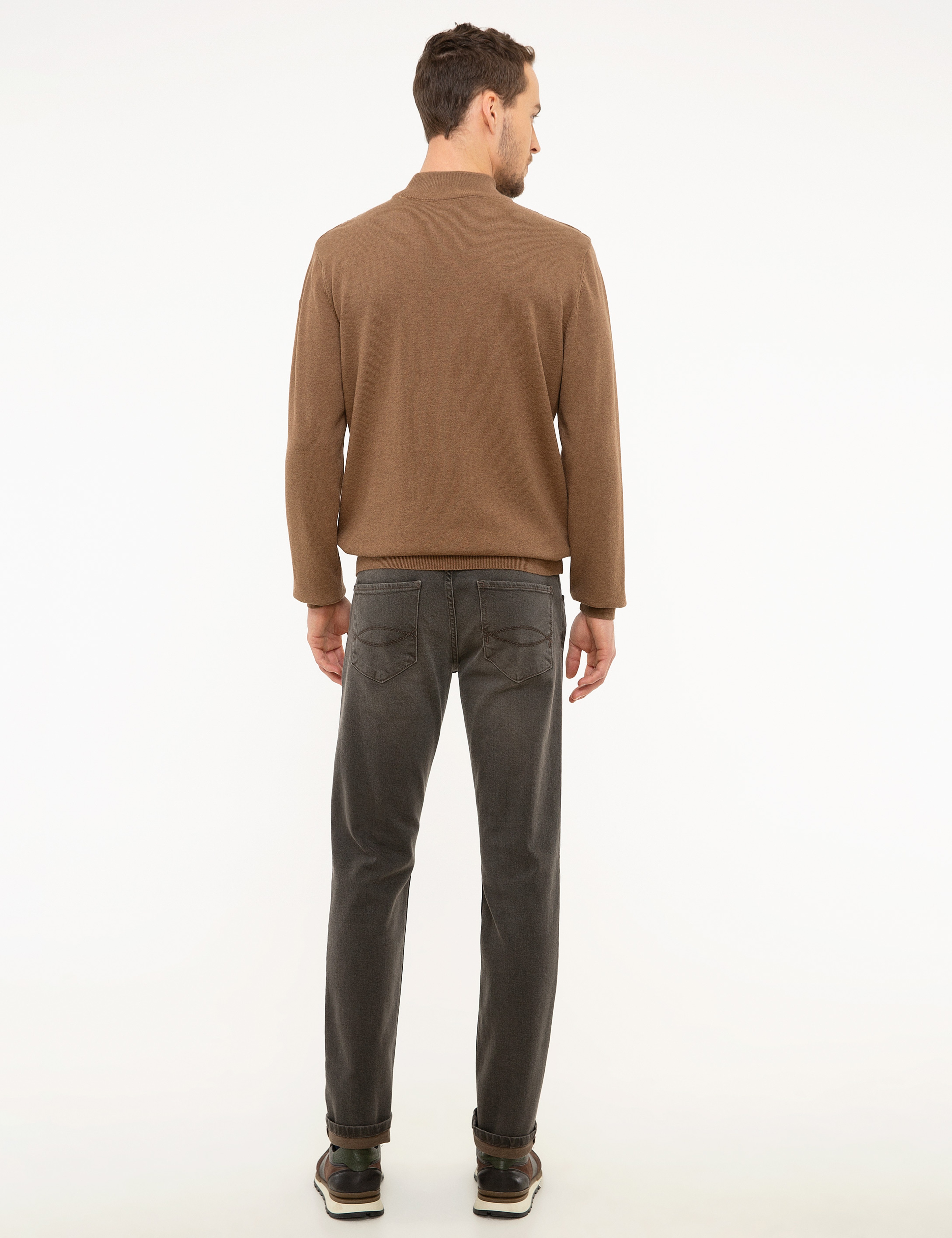 Kahverengi Slim Fit Denim Pantolon