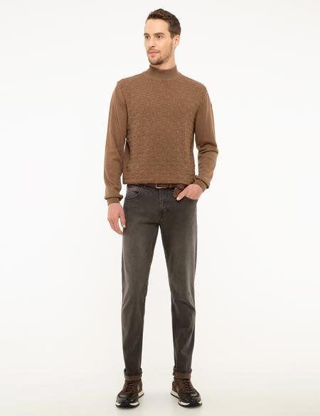 Kahverengi Slim Fit Denim Pantolon - 50210482038