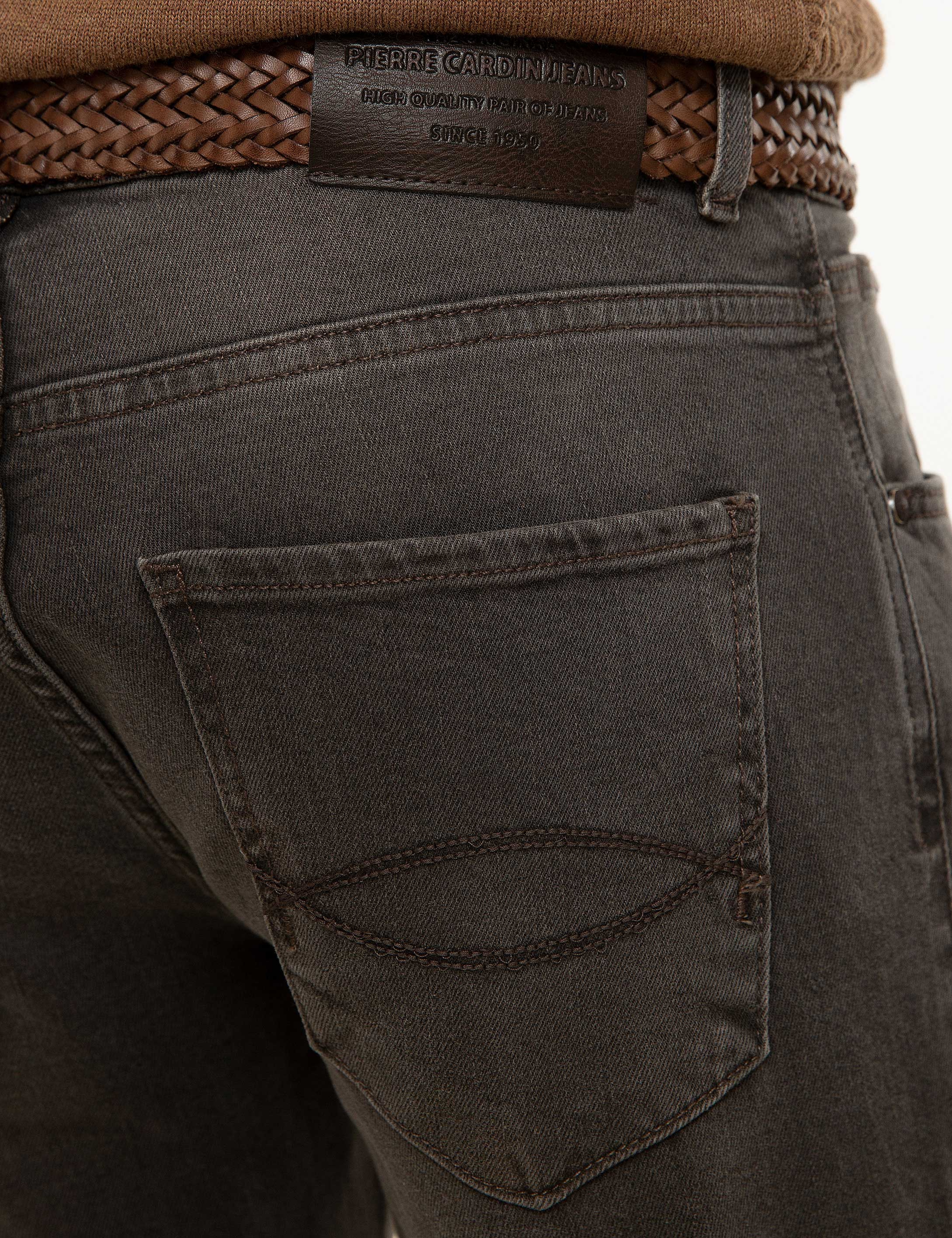 Kahverengi Slim Fit Denim Pantolon - Image 4
